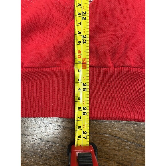 VTG Red Christmas Sweatshirt Large-Deer-Santa-rabbits-ugly Christmas-glitter - Picture 9 of 9